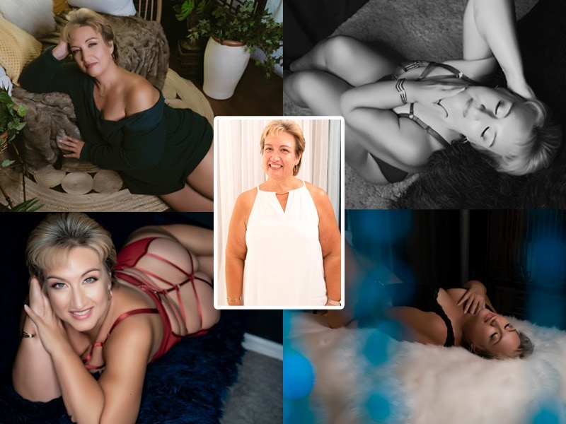 A collage of a woman in Northern Virginia, captured in Boudoir Photography.