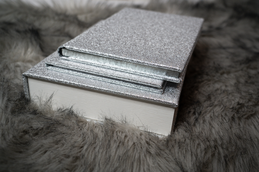 A silver book resting on a furry surface.